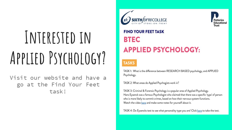Applied Psychology – Information Slides
